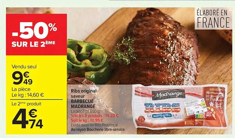 Ribs original saveur BARBECUE MADRANGE