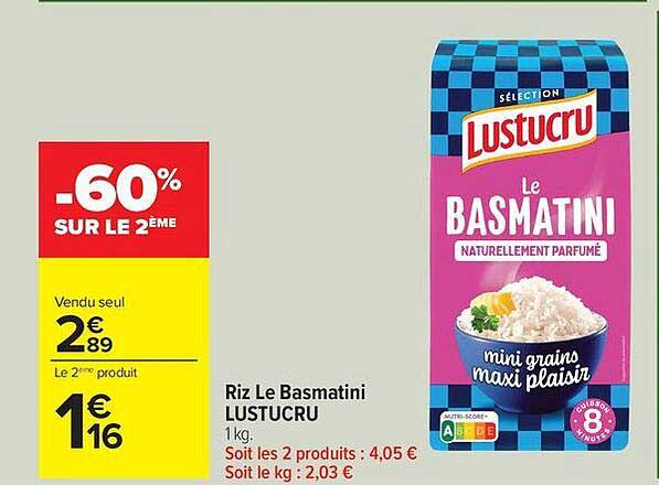 Riz Le Basmati LUSTUCRU