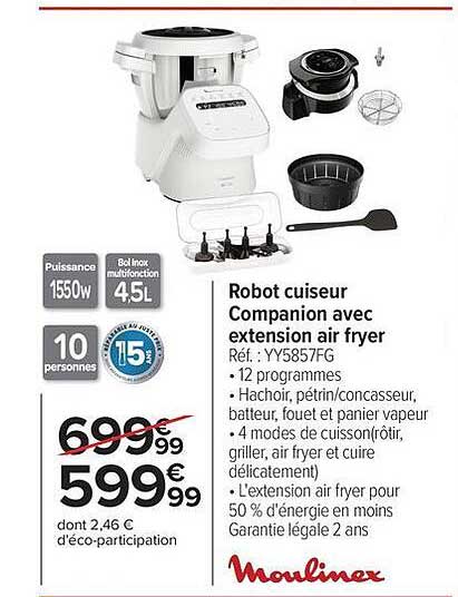 Robot cuiseur Companion avec extension air fryer