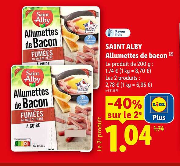 SAINT ALBY Allumettes de bacon