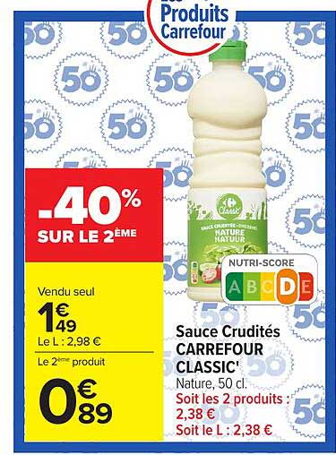 Sauce Crudités CARREFOUR CLASSIC'