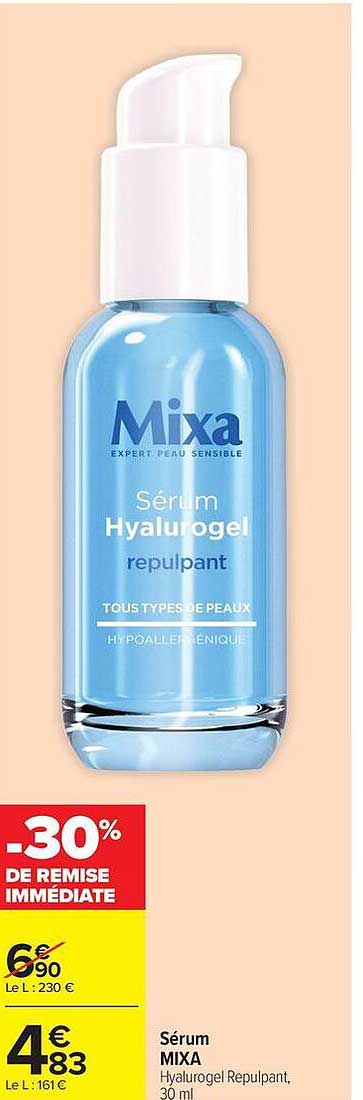 Sérum MIXA Hyalurogel Repulpant, 30 ml