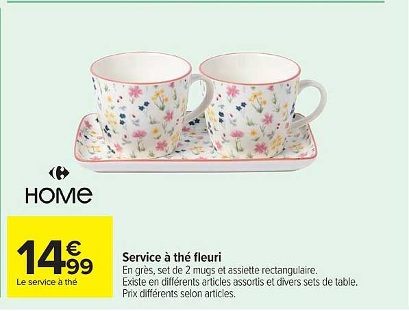 Service à thé fleuri
