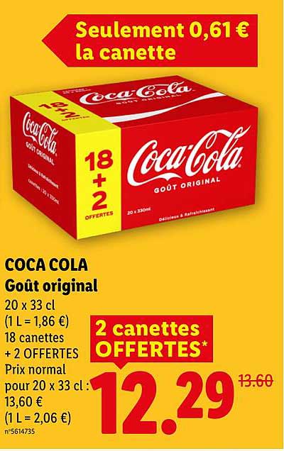 Seulement 0,61 € la canette