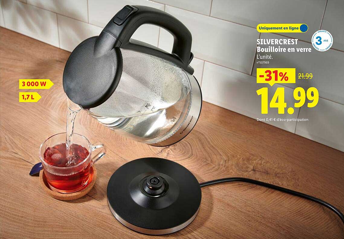 SILVERCREST Bouilloire en verre