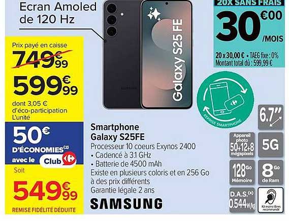 Smartphone Galaxy S25FE