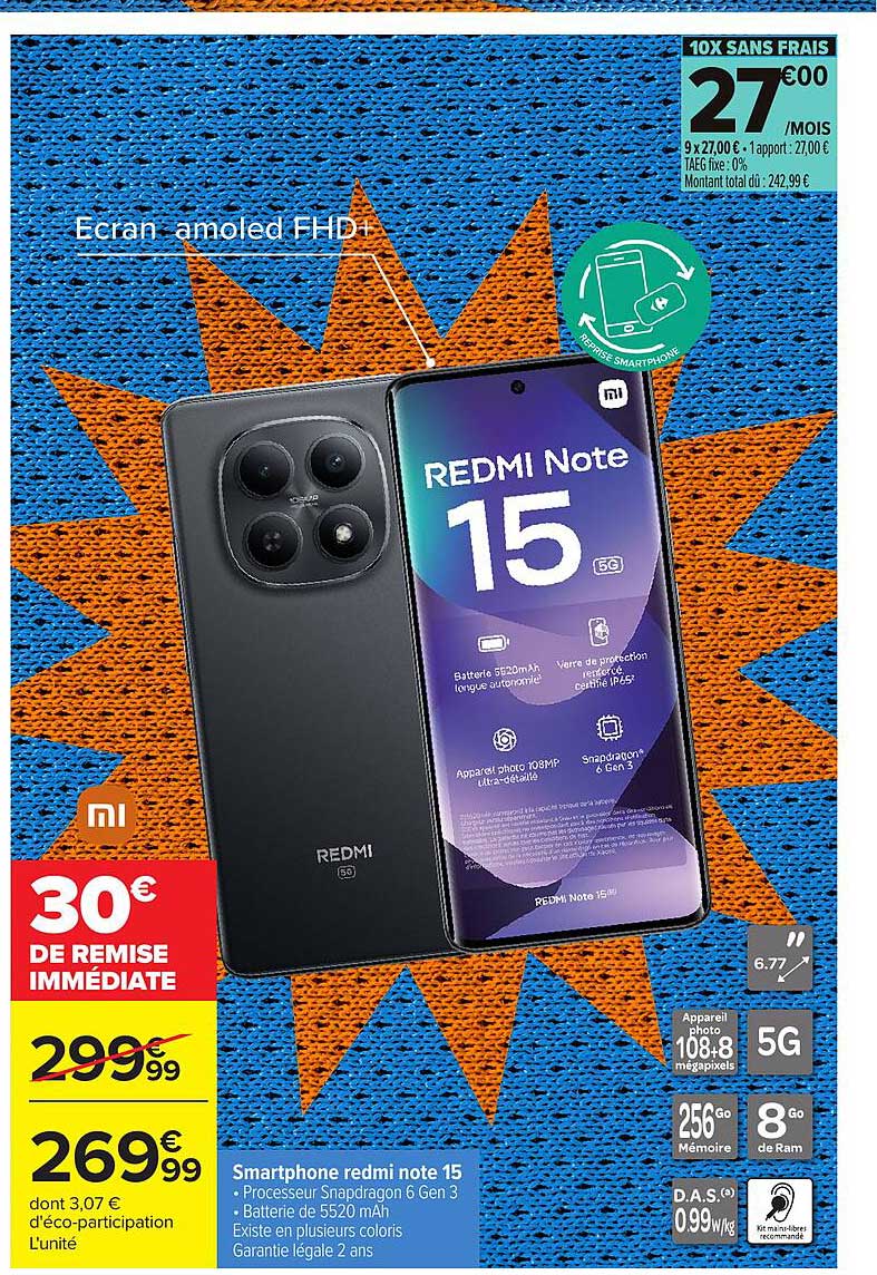 Smartphone redmi note 15