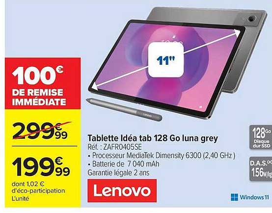 Tablette Idea tab 128 Go luna grey