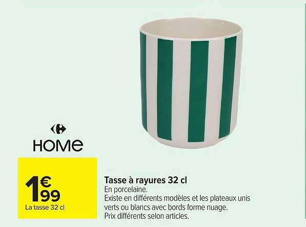 Tasse à rayures 32 cl