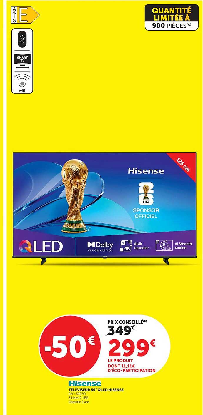 TÉLÉVISEUR 50" QLED HISENSE