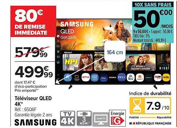 Téléviseur QLED 4K*