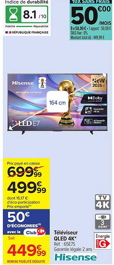 Téléviseur QLED 4K* Hisense