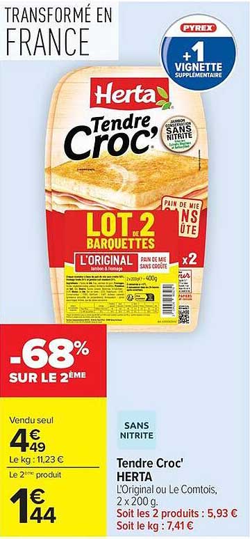 Tendre Croc' HERTA L'Original ou Le Comtois,