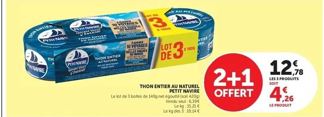 THON ENTIER AU NATUREL PETIT NAVIRE