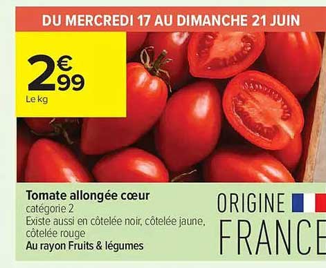 Tomate allongée coeur