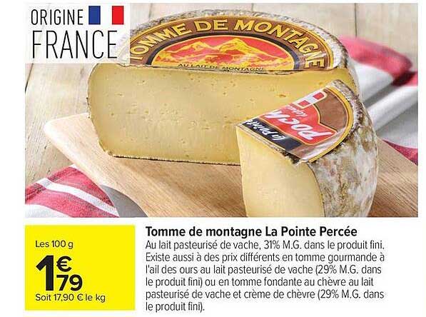 Tomme de montagne La Pointe Percée