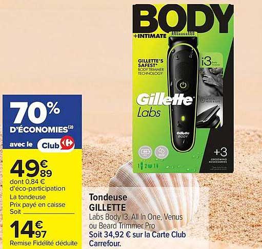 Tondeuse GILLETTE Labs Body i3. All In One, Venus ou Beard Trimmer Pro