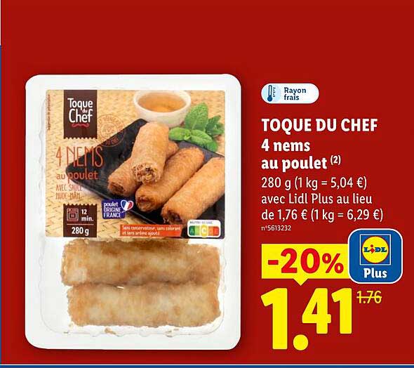 TOQUE DU CHEF 4 nems au poulet