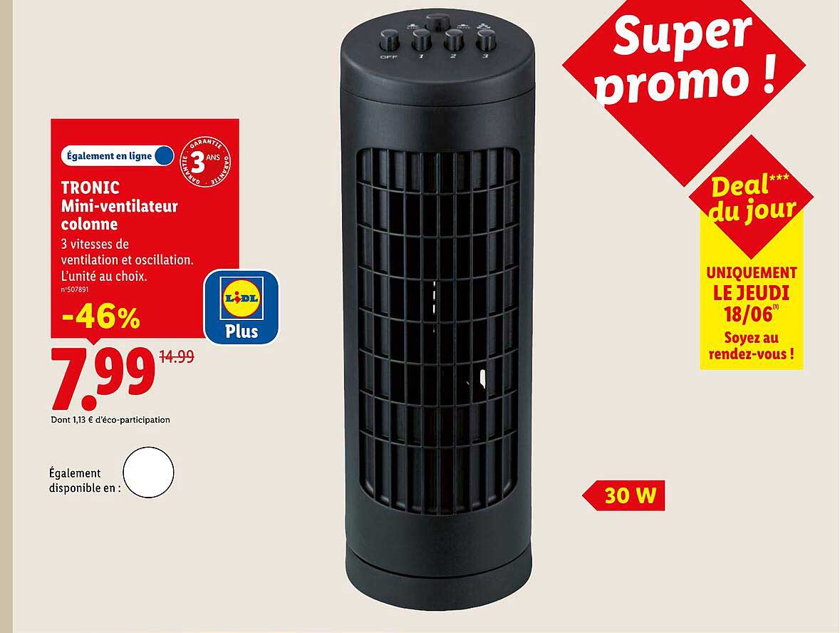 TRONIC Mini-ventilateur colonne