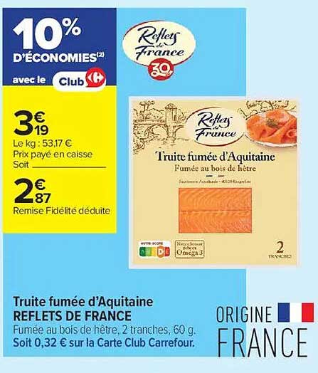 Truite fumée d'Aquitaine REFLETS DE FRANCE