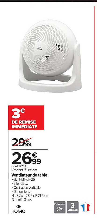 Ventilateur de table