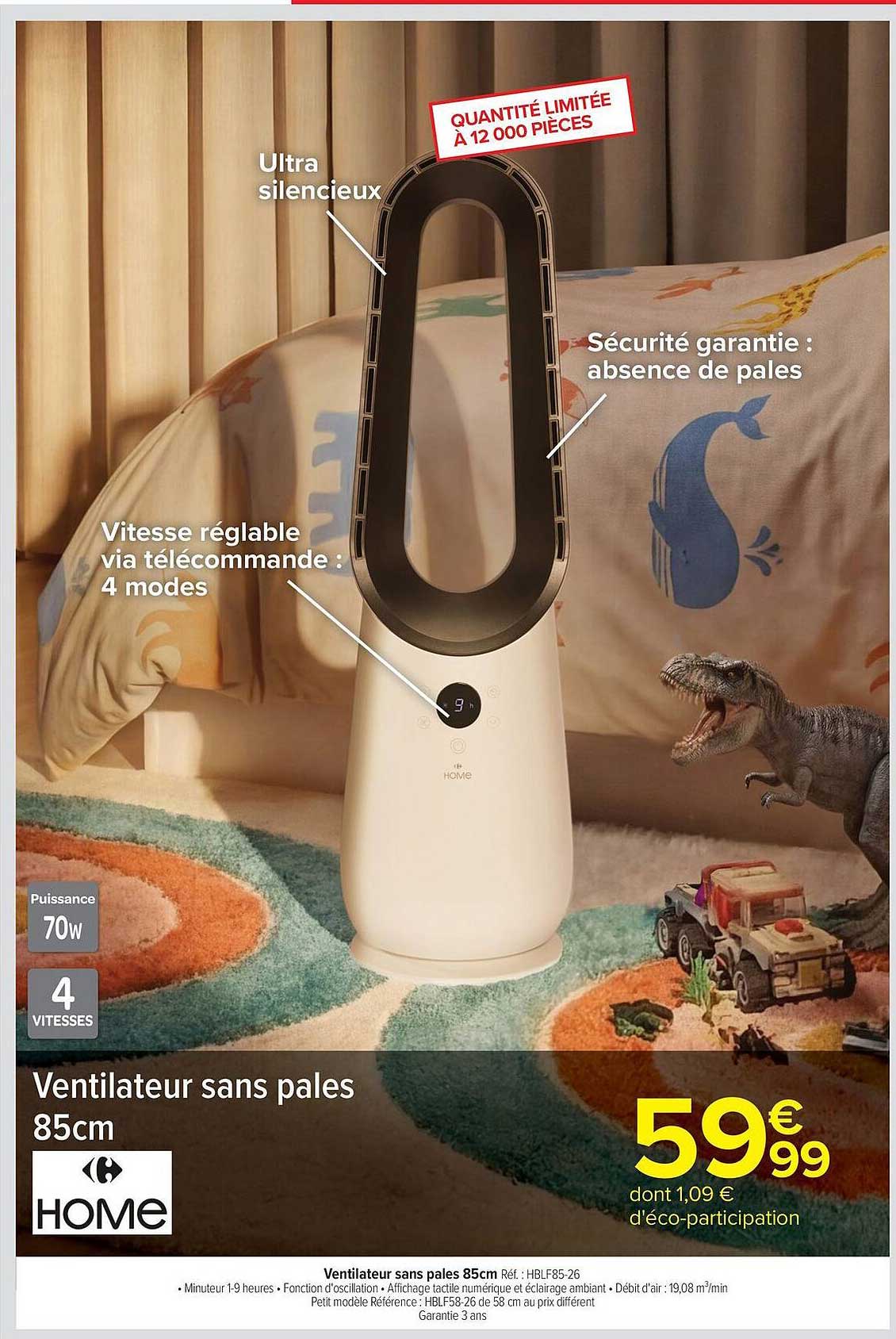 Ventilateur sans pales 85cm