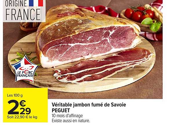 Véritable jambon fumé de Savoie PEGUET