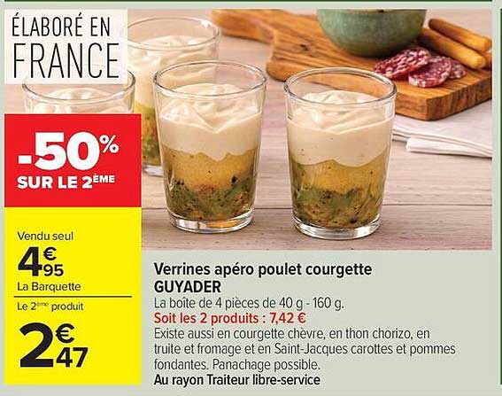 Verrines apéro poulet courgette GUYADER