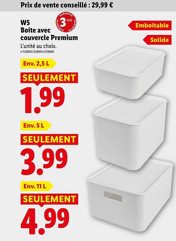 W5 Boîte avec couvercle Premium
