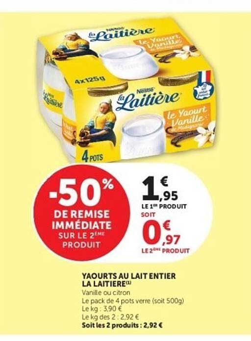 YAOURTS AU LAIT ENTIER LA LAITIERE®