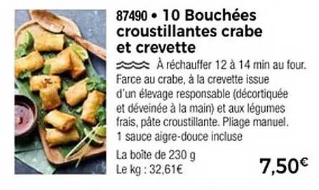 10 Bouchées croustillantes crabe et crevette
