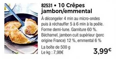 10 Crêpes jambon/emmental