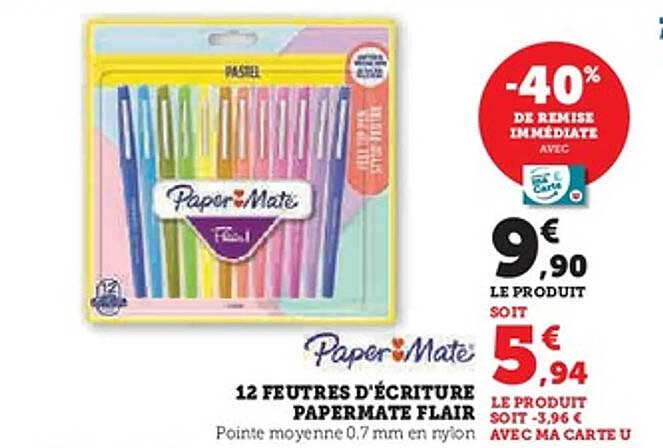 12 FEUTRES D'ÉCRITURE PAPERMATE FLAIR