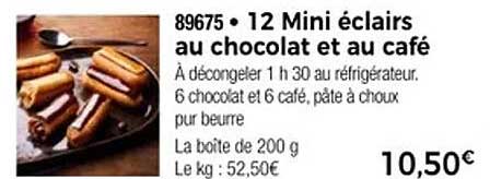 12 Mini éclairs au chocolat et au café