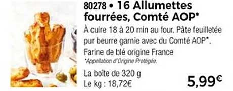 16 Allumettes fourrées, Comté AOP*