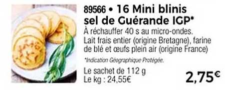 16 Mini blinis sel de Guérande IGP*