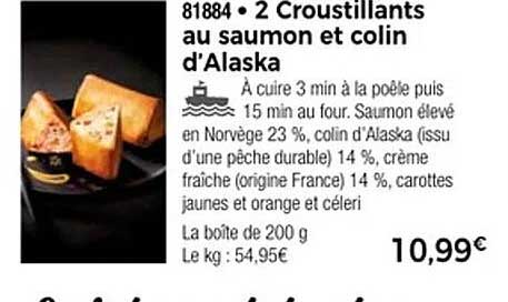 2 Croustillants au saumon et colin d'Alaska