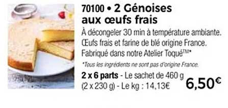 2 GÉNOISES AUX ŒUFS FRAIS