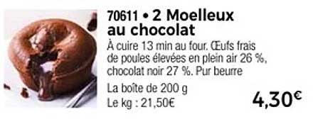 2 Moelleux au chocolat