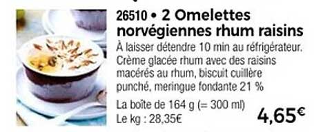 2 Omelettes norvégiennes rhum raisins