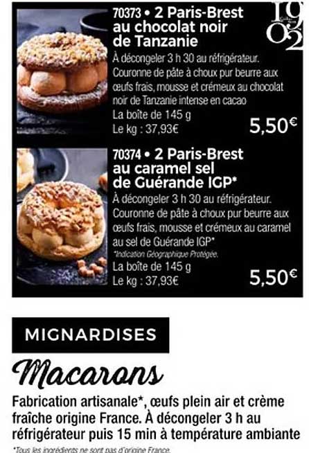 2 Paris-Brest au chocolat noir de Tanzanie