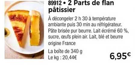2 Parts de flan pâtissier