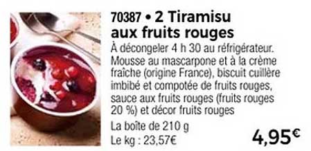 2 Tiramisu aux fruits rouges