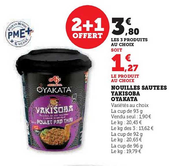 2+1 Offert sur les Nouilles Sautées Yakisoba Oyakata