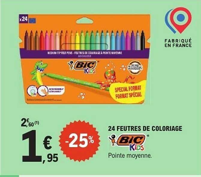 24 Feutres de Colorage BIC Kids