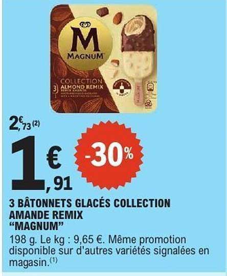 3 BÂTONNETS GLACÉS COLLECTION AMANDE REMIX "MAGNUM"