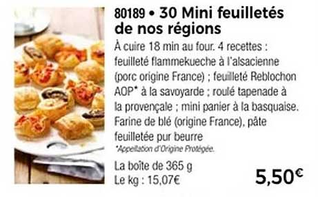 30 Mini feuilletés de nos régions