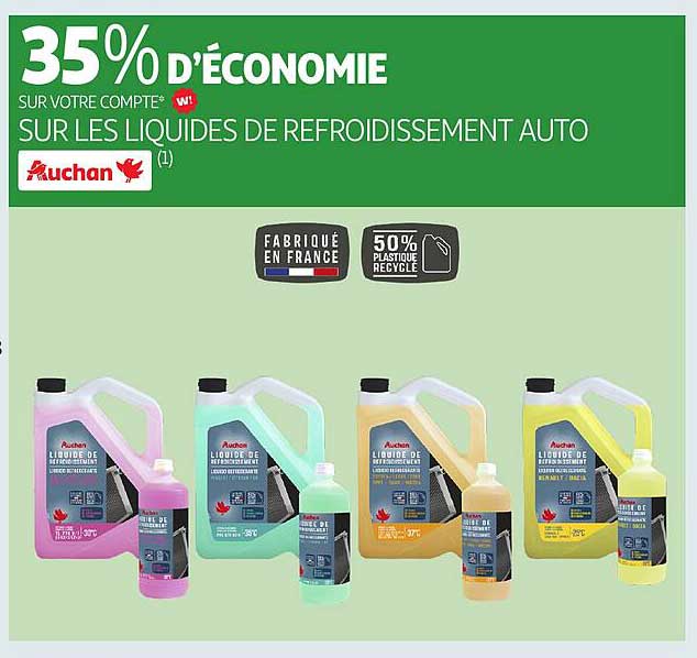 35% D'ÉCONOMIE SUR LES LIQUIDES DE REFOUIDISSEMENT AUTO