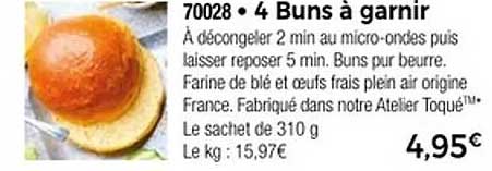 4 Buns à garnir