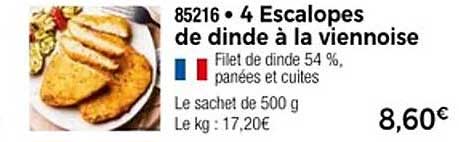 4 Escalopes de dinde à la viennoise